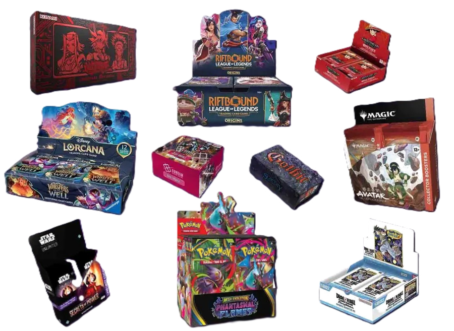 Sealed booster boxes and packs